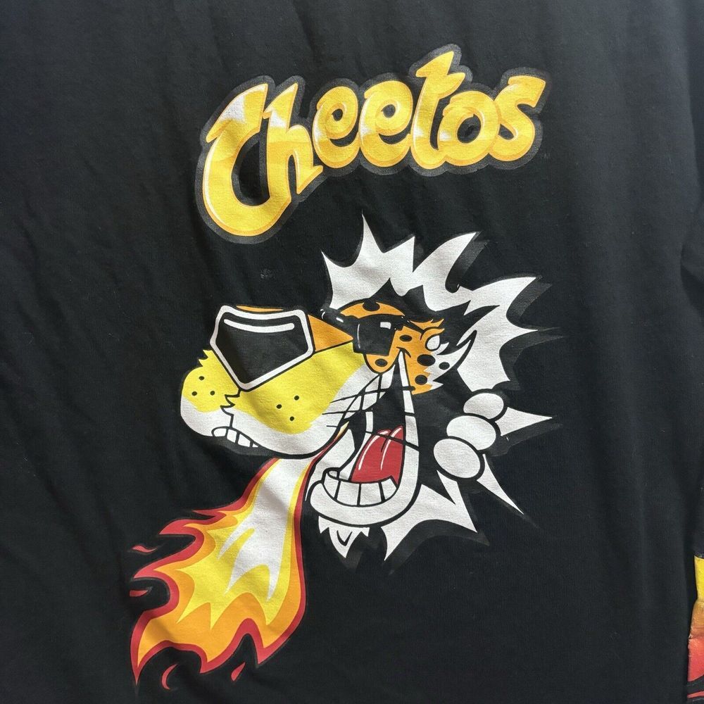 Forever 21 Mens Flamin' Hot Chester Cheetah Cheetos Black Shirt Mens Size Medium